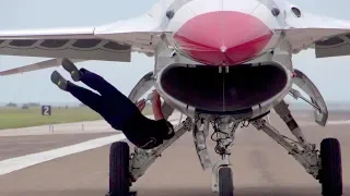 USAF Thunderbirds F-16 On The Flight Line – Pre-flight Checks/Takeoffs/Landings