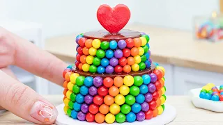 Beautiful Miniature Colorful Cake 🌈 Miniature Rainbow Chocolate Cake Decorating Idea by Lotus Cakes