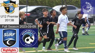 2023-09-09 Norcal U12 Premier: Bay Area Surf 13B Pre-MLS vs Breakers FC 12B