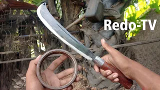 How we Make a Good Knife from Bearing Steel @RedoTV  by our Village Blacksmith