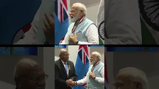 PM Modi conferred with the highest honour of Fiji  Companion of the Order of Fiji by PM Rabuka