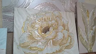 зеркальные, объемные картины с золотом. художник Чайкина Мария