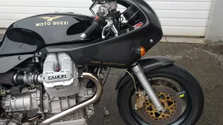 '93 Moto Guzzi Daytona 1000. Walk around video, cold start