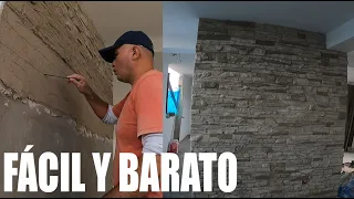 Hice una PARED DE PIEDRA para mi casa con MENOS DE 35$ | DILO NOMÁS