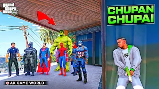 GTA 5 : Franklin Playing Chupan Chupai With Avengers & Batman and SuperMan in GTA 5 ! A.K GAME WORLD