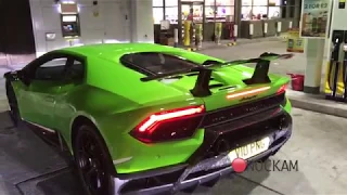 Lamborghini Huracan Performante Flames, crackles and drive with R8 V10+ Capristo