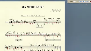 Sheet Music: Ravel, Ma Mere L'oye: I. Pavane De La Belle Au Bois Dormant  (piano transcription)