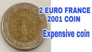 2 EURO FRANCE 2001 RARE AND COLLECTIBLE /EXPENSIVE COIN  COLLECTION