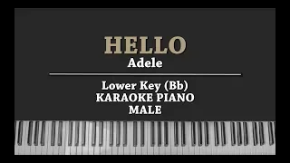 Hello (LOWER KEY KARAOKE PIANO COVER) Adele