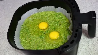 Air Fry Recipe, Add Eggs To Broccoli Quick Breakfast In 10 Minutes, Simple And Delicious