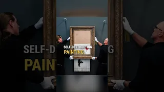 $1.4 million painting shreds itself at an art exhibit 🤯 👀 #shorts