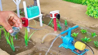 Diy tractor Mini water pump | Mini Diy Tractor making Concrete Mixture Machine @Joticreator