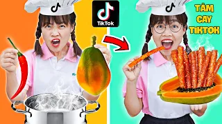 Hà Sam Thử Thách Nấu Ăn Theo Những Video Triệu View Trên TikTok - Tăm Cay Cổng Trường Bằng Cơm Nguội