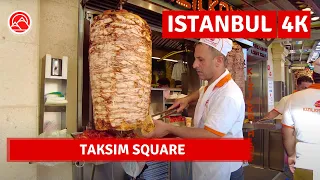 Istanbul 2023 Taksim Square The Main Pole Of The City Walking Tour|4k 60fps