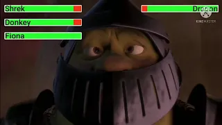 Shrek (2001) Dragon's Keep Scene with healthbars