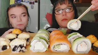 Мукбанг | Суши роллы | Mukbang sushi rolls | Обжор
