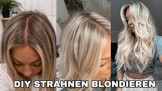 Haarsträhnen selber Blondieren/ DIY