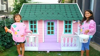 Masal & Öykü paints a new playhouses