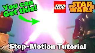 How To Make Lightsaber Effects In LEGO Stop-Motion (LEGO Star Wars Stop-Motion Tutorial)