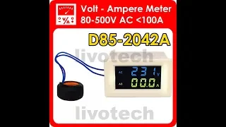 ✅ Voltmeter Ampere Meter AC 85-500V 100A CT Ammeter Volt D85-2042A