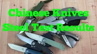 CH, TwoSun,Green Thorn, Tuyaknife Knives get blade steel tested   We have the results !