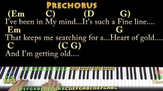 Heart of Gold (Neil Young) Piano Cover Lesson with Chords/Lyrics - Arpeggios