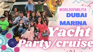 Dubai marina luxuryYacht ride with friends2022|Yacht cruise tour dubai|worldofmilita|UAE|marina walk