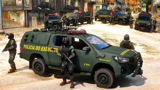 POLÍCIA DO EXÉRCITO INVADE FAVELA E CRIMINOSOS SÃO BALEADOS EM CONFRONTO PE | GTA 5 POLICIAL