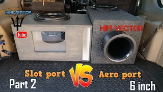 Part 2. Aero port vs slot port subwoofer box test comparison?  6" aero port