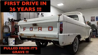 Abandoned Ford F100 Revival! First Start & First Drive in 26 Years!