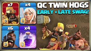 Th15 Twin Hogs! TH15 Queen Charge Super Hogs and Hog Rider Attacks | Th15 Clash of Clans Attacks coc