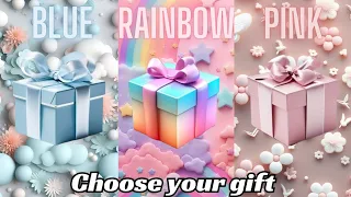 Choose your gift 🎁💝🤩🤮|| 3 gift box challenge|| Blue, Rainbow & Pink #chooseyourgift #pinkvsblue