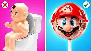 SUPER MARIO  & Peaches PARENTING Hacks || Mario World Hacks and Tips by ChooChoo!