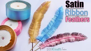 DIY Satin Ribbon Feathers | How to Make Silk Ribbon Feathers Easy | Best Ribbon decoration ideas