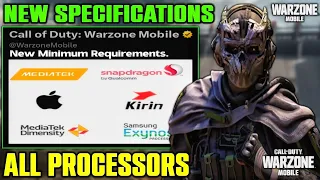 Warzone Mobile New Minimum Requirements | Android & iOS | Snapdragon, Mediatek, Exynos, Kirin