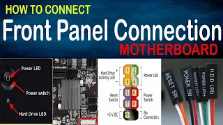 Front Panel Connection in Motherboard | Power On Reset HDD Led Power Led Jumper Settings