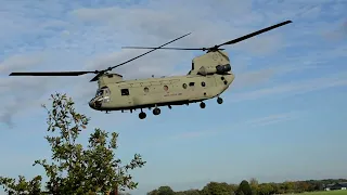 2 US Army CH47F Chinooks take of at Ossesluis (The Netherlands) @ Falcon Autumn 2022.