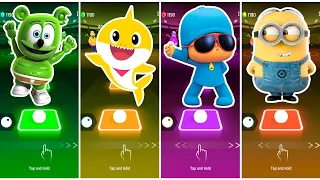 Gummy Bear 🆚 Baby Shark 🆚 Pocoyo 🆚 Minions. 🎶 Tiles Hop Edm Rush!