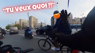 CYCLISTE VS MOTARD !😡 Le motard le remet à sa place  (Compilation 2024 )