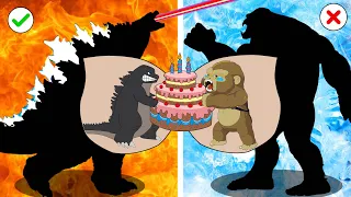 POOR BABY GODZILLA vs KONG LIFE #2 : So Sad But Happy Ending Animation | Godzilla Animation Cartoon