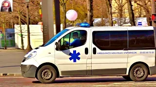 Ambulance privée avec sirène deux tons // Private Ambulance Responding in Paris
