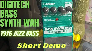 Digitech Bass Synth Wah -- Short Demo of a cool pedal!