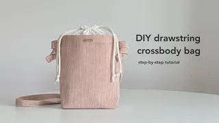 DIY drawstring crossbody bag | How to make drawstring bag