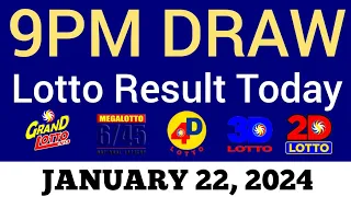 Lotto Result Today 9pm Draw January 22, 2024 Swertres Ez2 PCSO Live Result