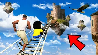 SHINCHAN AND FRANKLIN TRIED THE IMPOSSIBLE STAIRWAY TO HEAVEN CHALLENGE GTA 5