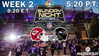 2021 NFL Season - Week 2 - Sunday Night Football: Chiefs at Ravens (Madden 22)