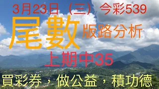 今彩539｜尾數｜牛哥539｜2022年3月23日（三）今彩539尾數版路分析內含隱藏孤支版路｜感謝版路交流@king1688 ｜#539