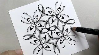 Drawing Zentangle – LOOPY BLOSSOM