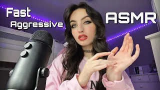 ASMR | Fast & Aggressive Hand Sounds/Movements, Mouth Sounds, & Upclose Whispering/Rambles