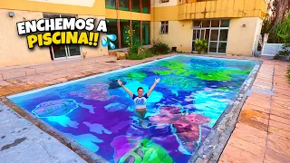 FINALMENTE ENCHEMOS A PISCINA DA MINHA CASA ABANDONADA!!